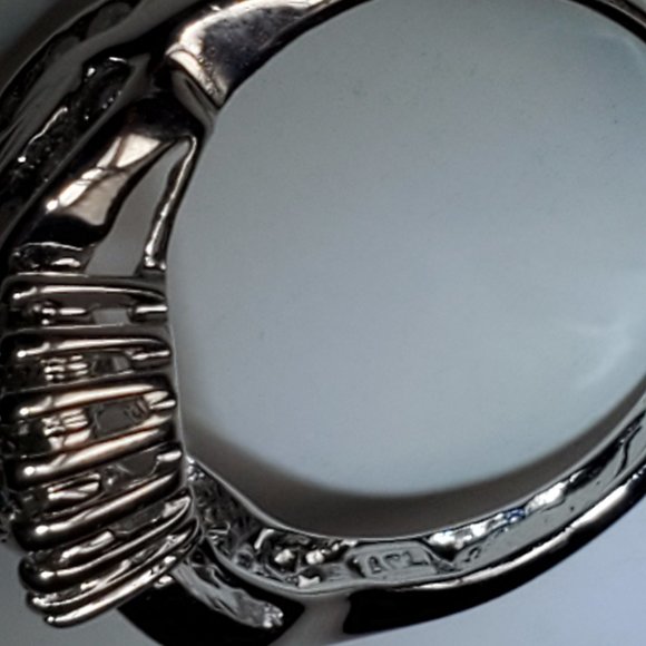 Beautiful design 14K white gold diamond & sapphire ring - Picture 11 of 12